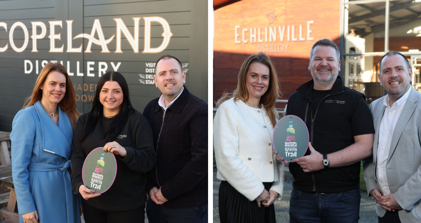 Tourism NI Spirit Trail Plaques presented to Copeland and Echlinville distilleries